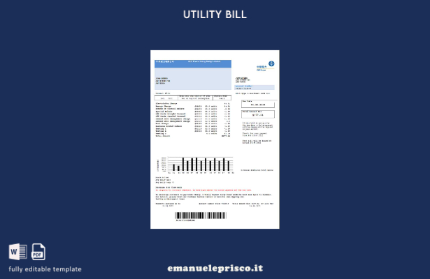 modello word di bolletta delle utenze di Hong Kong CLP Power Hong Kong Limited s