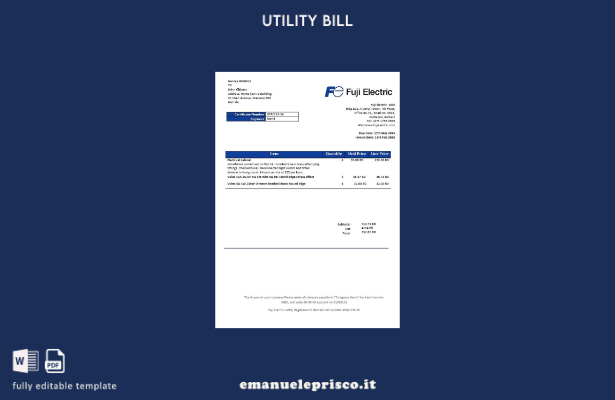 modello word di bolletta elettrica Bahrain Falcon Electrical S.P.C