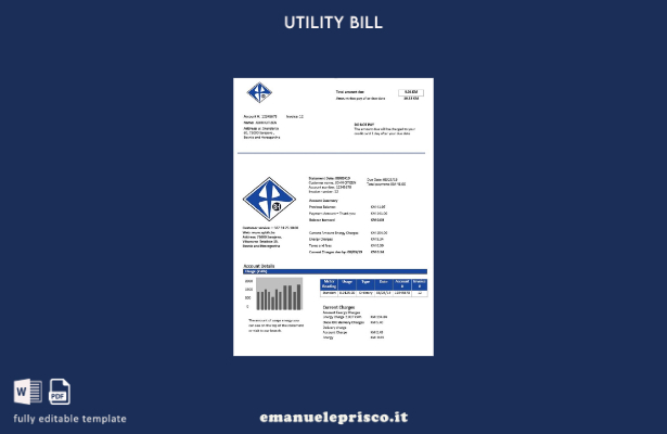 modello word di bolletta elettrica stile verificato Bosnia Erzegovina Elektropri