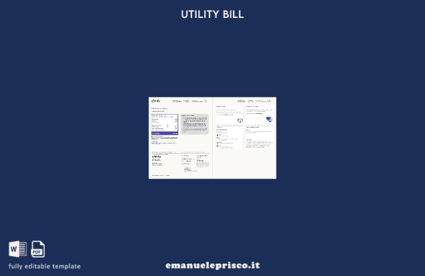 pagine di parole della bolletta dei servizi pubblici USA Xfinity in stile veri 2