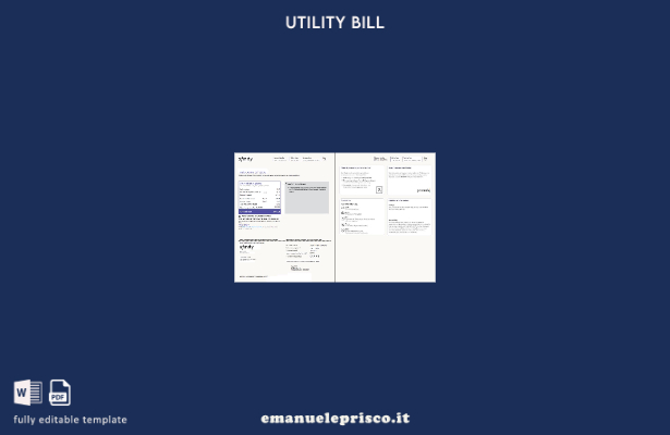 pagine di parole della bolletta dei servizi pubblici USA Xfinity in stile veri 4