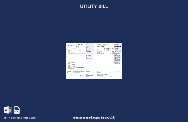 pagine di parole della bolletta delle utenze Canada Union Gas in stile verificat