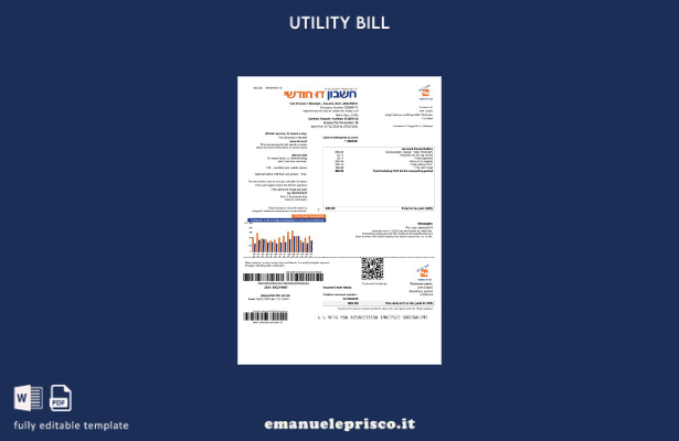 stile verificato Bolletta delle utenze della Israel Electric Corporation nel mod