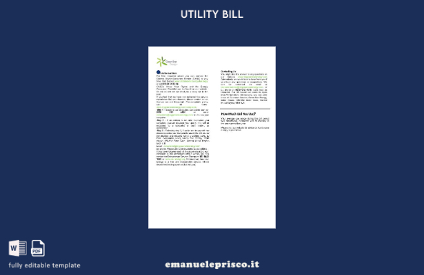 stile verificato Formati di bollette energetiche Green Star Energy del Regno Uni