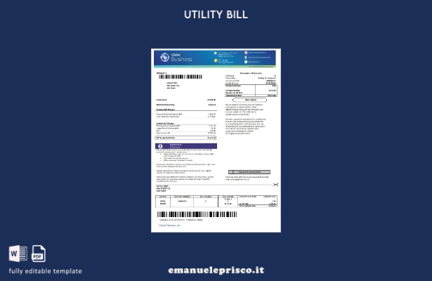 stile verificato Modello di bolletta delle utenze Filippine Globe Business
