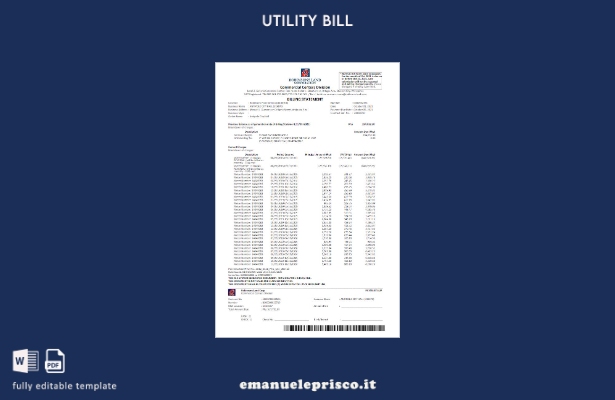 stile verificato Modello di bolletta delle utenze Filippine Robinson Land Co. Mo