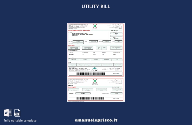 stile verificato Modello di bolletta elettrica dell'Oman Muscat