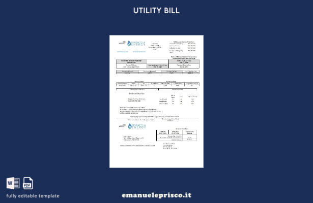 stile verificato Modello di bolletta energetica USA Florida Pensacola
