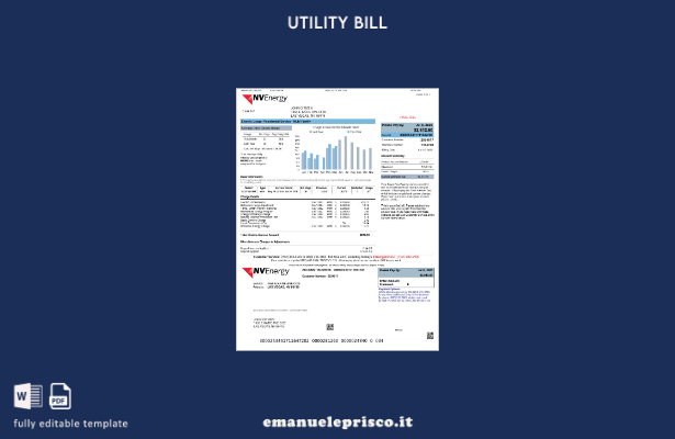 stile verificato Modello di versione della bolletta energetica USA NV