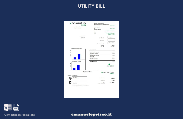 stile verificato Modello word della bolletta energetica Australia Momentum