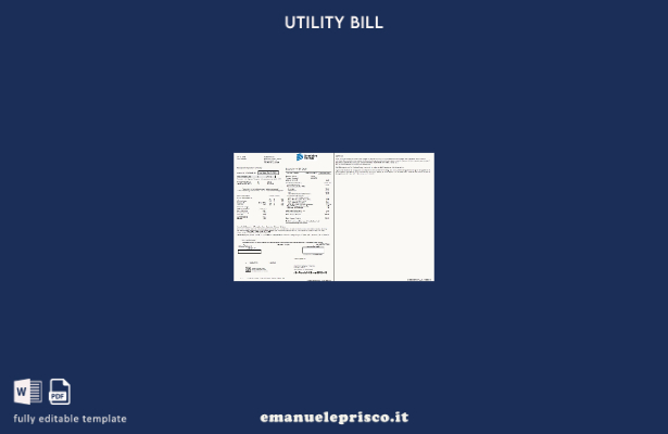 stile verificato Pagine delle bollette delle utenze USA Dominion Energy, modello