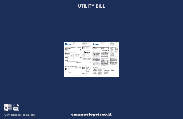 stile verificato Pagine delle bollette delle utenze USA So Cal Gas, modello di 1