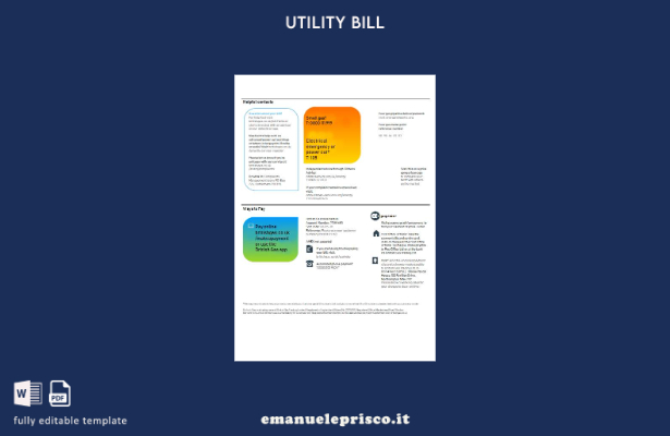 stile verificato Regno Unito British Gas. bolletta (pagine), modello di versione