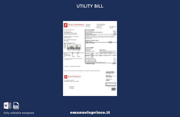 stile verificato Ukarine Elektrograd. modello di bolletta delle utenze